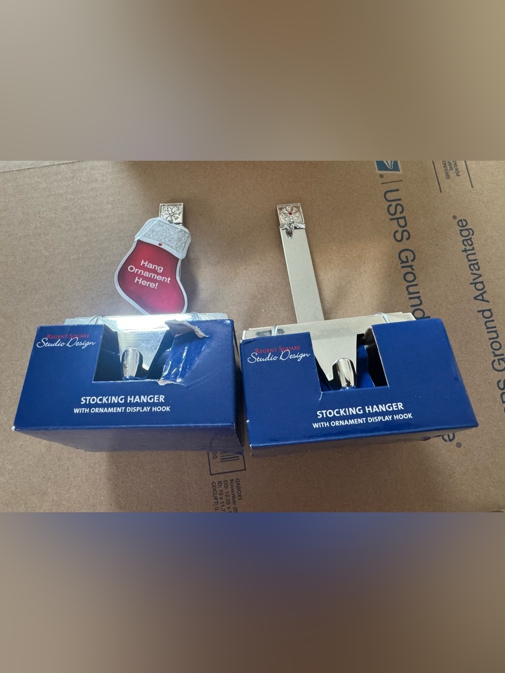 Regent Square Studio Design Stocking Hangers set off 2 silver